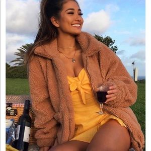 Oversized teddy jacket